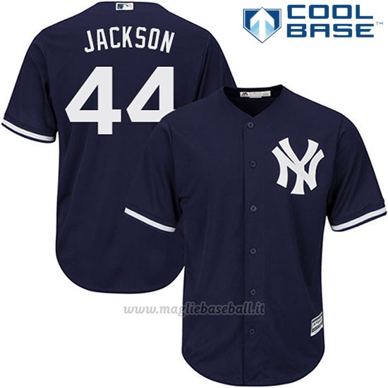 Maglia Baseball Uomo New York Yankees 44 Reggie Jackson Blu Blualterno Cool Base